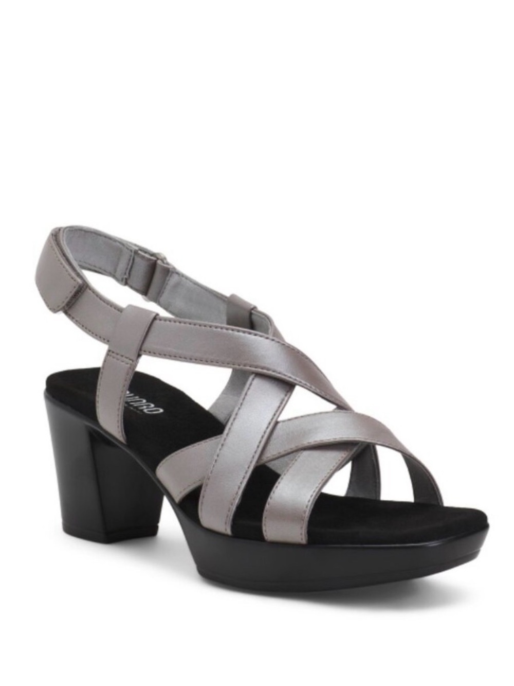 Munro ‘Maddox’ Silver Leather Sandals